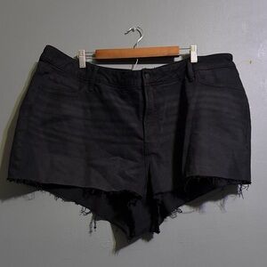 Old navy black frayed denim shorts size 24